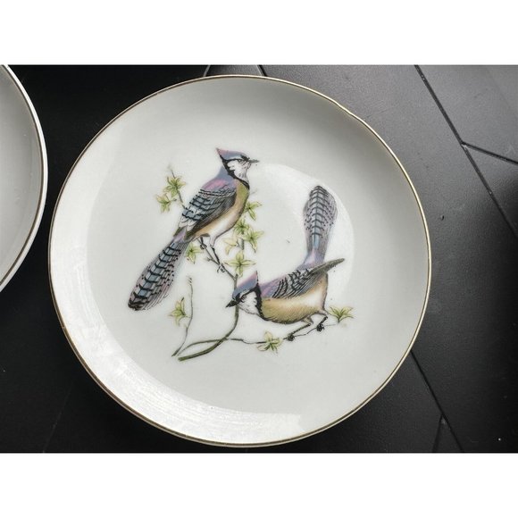 VINTAGE CHADWICK-MILLER INC. COLLECTOR DECORATIVE BIRD PLATES GOLD TRIM SET OF 4 - Picture 5 of 10